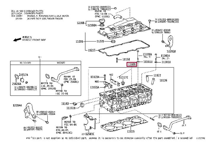 1110130071 Toyota Cylinderhead (exch)