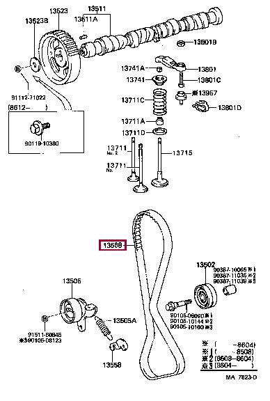 Toyota 13568-19025 Timing belt 1356819025