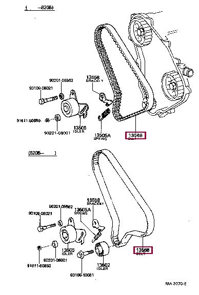 Toyota 13568-54050 Timing belt 1356854050