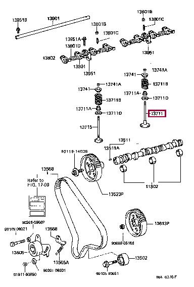Toyota 13711-17010 Intake valve 1371117010