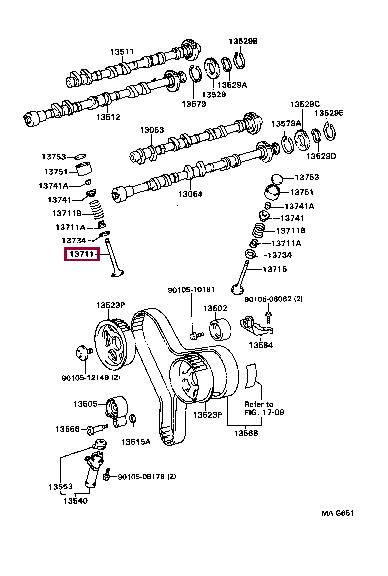 Toyota 13711-20020 Intake valve 1371120020