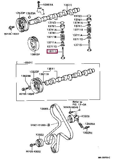 Toyota 13711-64020 Intake valve 1371164020