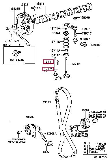 Toyota 13712-10010 Intake valve 1371210010
