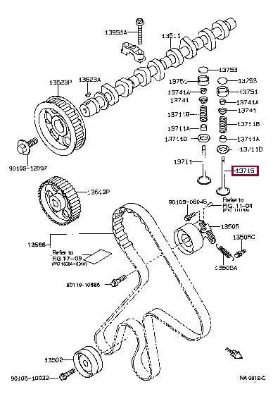 Toyota 13715-64040 Exhaust valve 1371564040