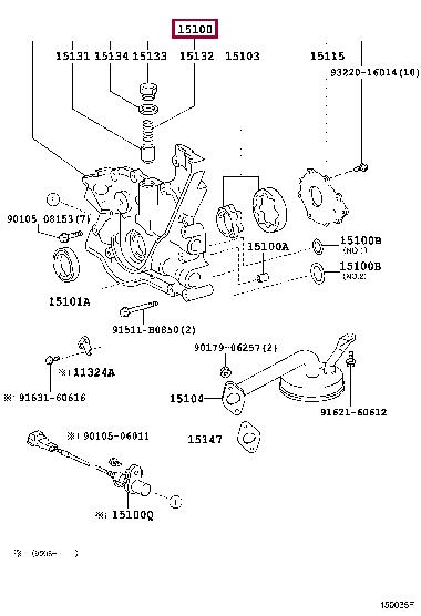 Toyota 15100-46091 OIL PUMP 1510046091