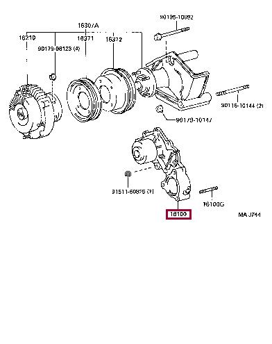 Toyota 16100-69535 Water pump 1610069535