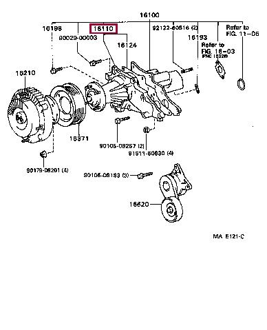 Toyota 16110-49125 Water pump 1611049125