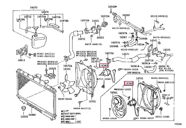 Toyota 16363-02070 Radiator cooling fan motor 1636302070