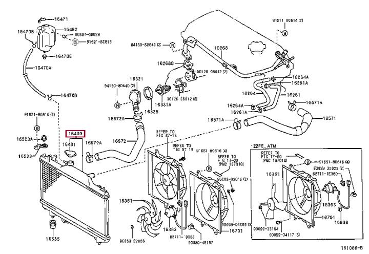 164000D100 Toyota Engine cooling radiator