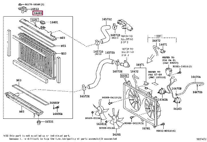 Engine cooling radiator Lexus LS: 1640050231 Toyota Engine cooling radiator