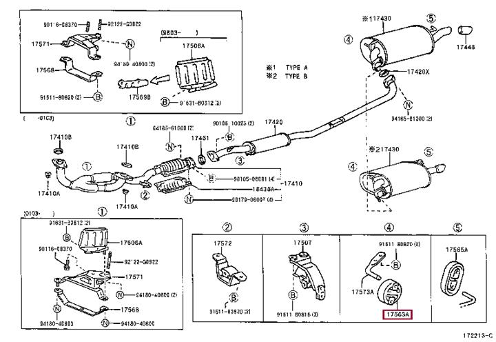 Toyota 17565-20060 Exhaust mounting bracket 1756520060