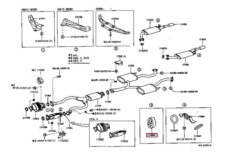 Toyota 17565-46040 Exhaust mounting bracket 1756546040