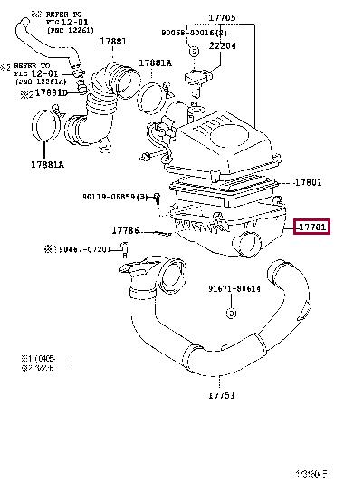 Air filter Opel Kadett E: 177010D041 Toyota Air filter