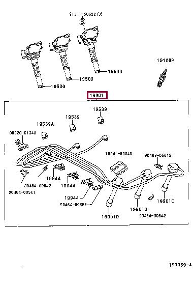 Toyota 19037-62010 Ignition cable kit 1903762010