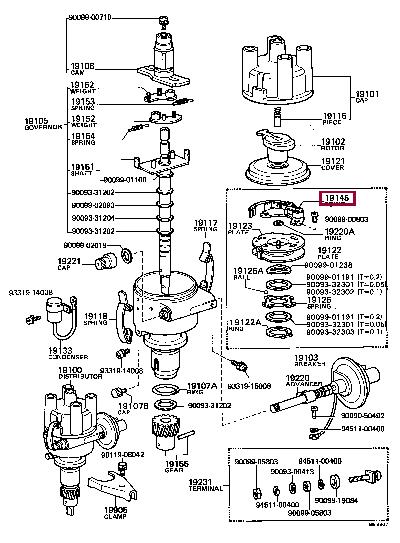 Toyota 19145-26060 Ignition circuit breaker 1914526060