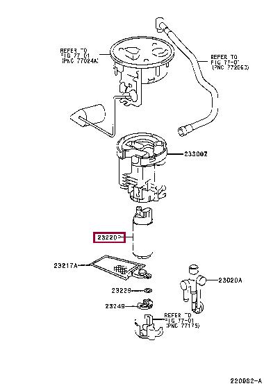 Toyota 23221-50090 Fuel pump 2322150090