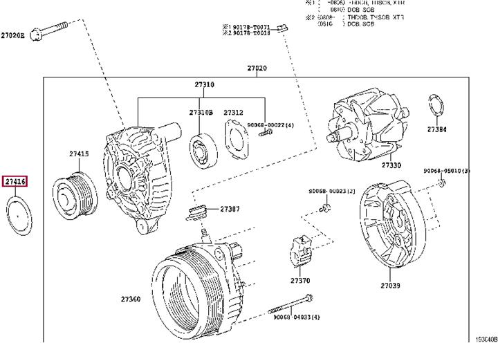 Toyota 27416-0L030 Freewheel clutch, alternator 274160L030