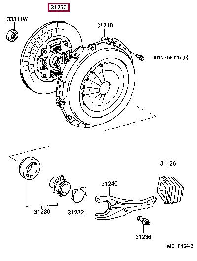 Toyota 31250-35490 Clutch disc 3125035490 3125035490 Toyota Clutch disc