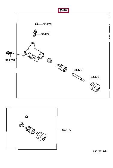 Toyota 31470-12140 Clutch slave cylinder 3147012140