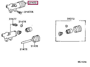 3147036213 Toyota Clutch slave cylinder