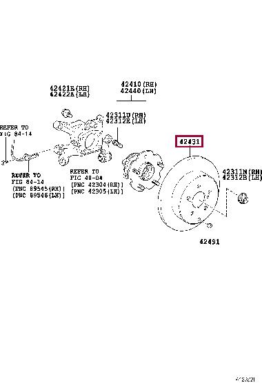 Toyota 42431-42060 Rear brake disc, non-ventilated 4243142060