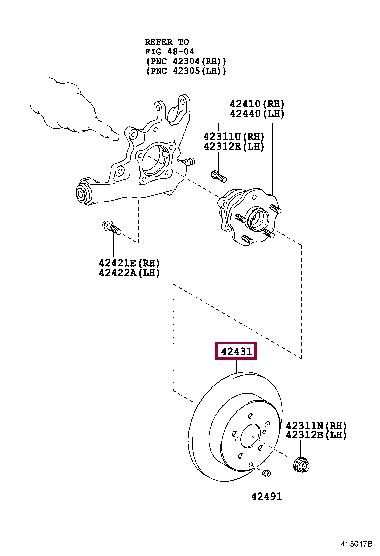Toyota 42431-48070 Rear solid brake disc 4243148070 4243148070 Toyota Rear solid brake disc