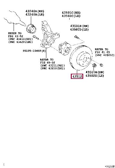 Toyota 43512-47030 Brake disc 4351247030