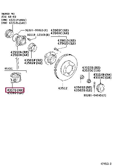 Toyota 43570-60011 Front wheel bearing 4357060011