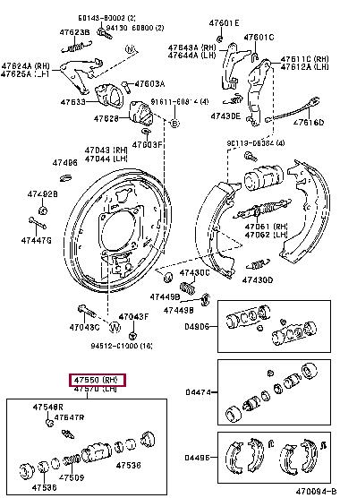 Toyota 47550-35180 Wheel Brake Cylinder 4755035180