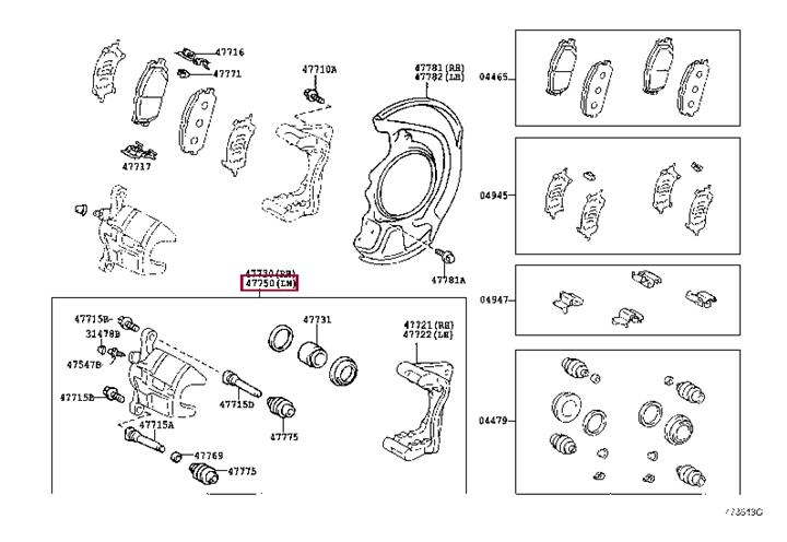 Toyota 47750-48120 Cylinder assy, disc brake, lh 4775048120