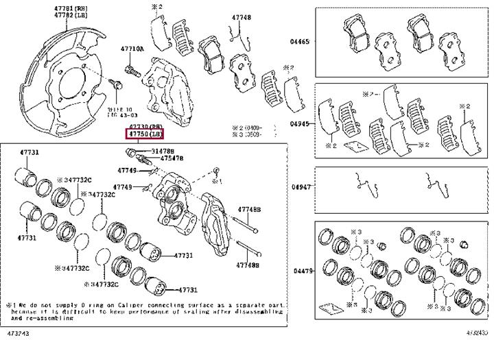 Toyota 47750-60261 Brake Caliper 4775060261 4775060261 Toyota Brake Caliper
