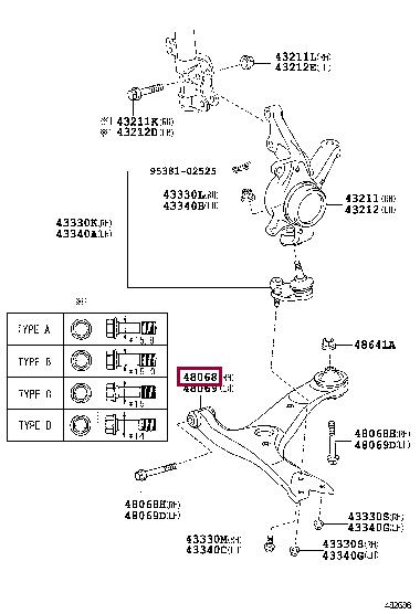 Toyota 48068-02190 Track Control Arm 4806802190