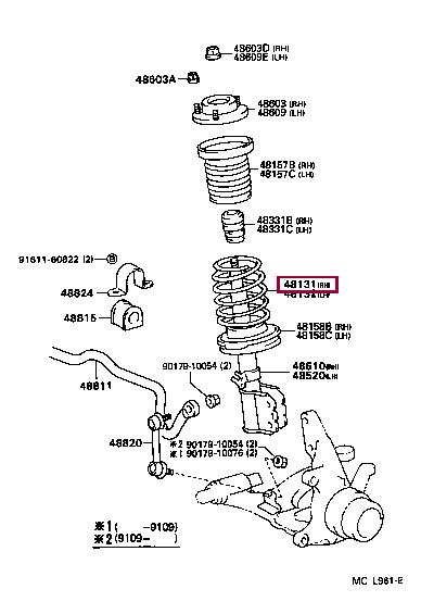 Toyota 48131-06370 Suspension spring front 4813106370