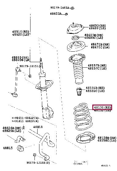 Toyota 48131-3T270 Suspension spring front 481313T270