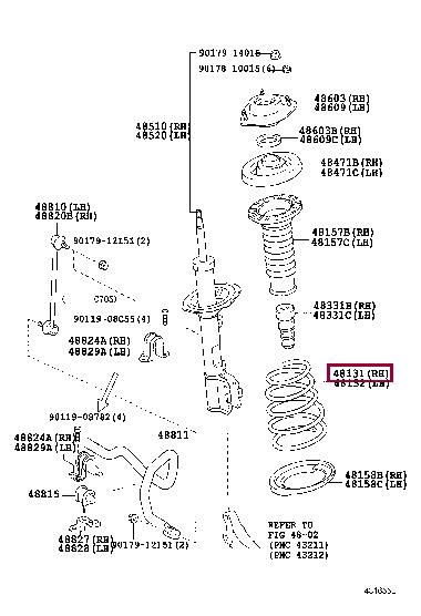 Toyota 48131-48310 Suspension spring front 4813148310