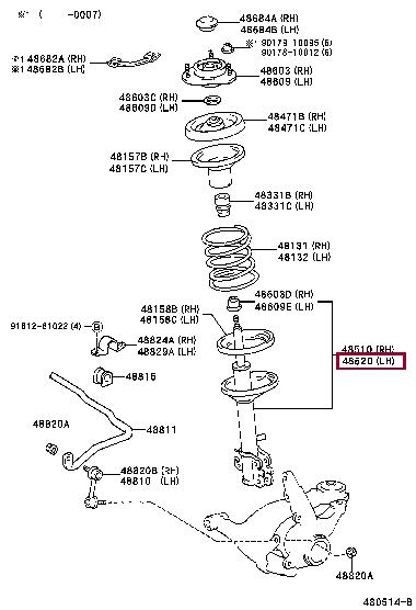 Toyota 48520-09240 Shock absorber strut front left gas oil 4852009240