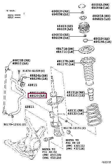 Toyota 48520-52430 Shock absorber assy 4852052430