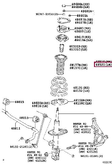 Toyota 48520-80072 Shock absorber strut front left gas oil 4852080072