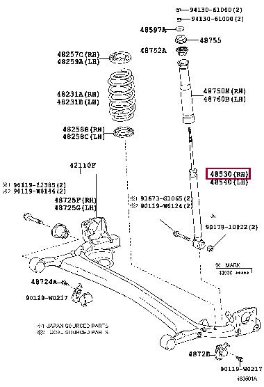 485300D480 Toyota Shock absorber assy