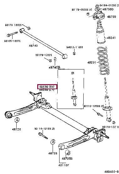 Toyota 48530-19755 Rear oil and gas suspension shock absorber 4853019755