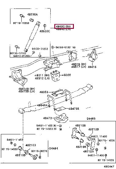 Shock absorbers Toyota Dyna: 4853180550 Toyota Shock absorber assy