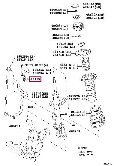 Toyota 48815-0D100 Front stabilizer bush 488150D100