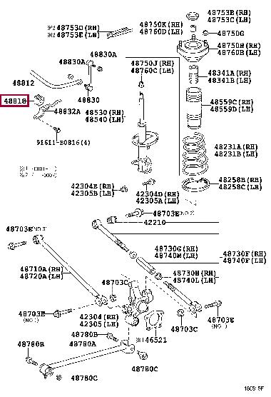 Toyota 48818-05060 Rear stabilizer bush 4881805060