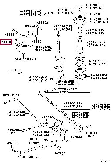 Toyota 48818-05061 Rear stabilizer bush 4881805061