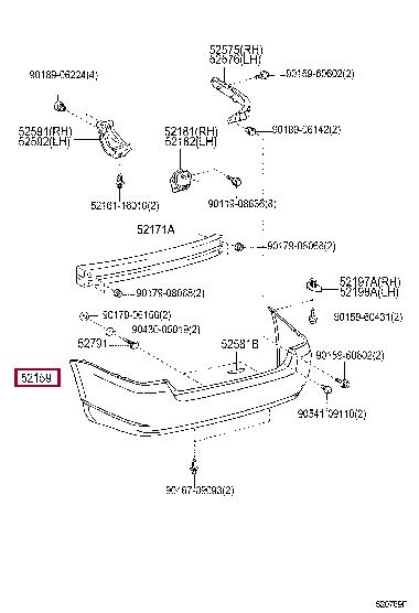 5215913904 Toyota Bumper rear