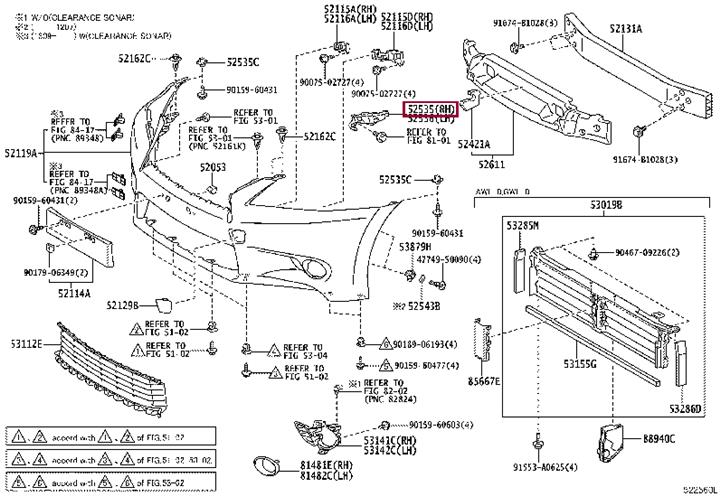 5253530230 Toyota Bracket bumper