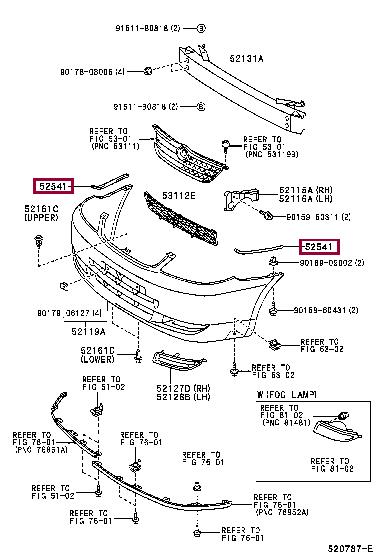 Trim bumper Toyota 52541-12020