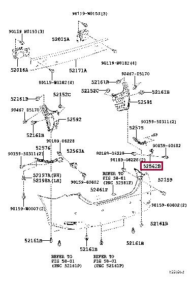 5256202220 Toyota Bracket bumper