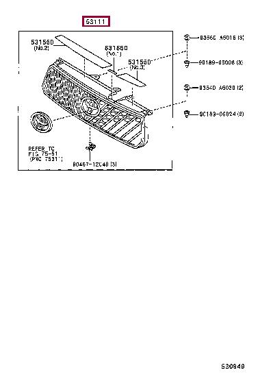 5310142100 Toyota Grille radiator