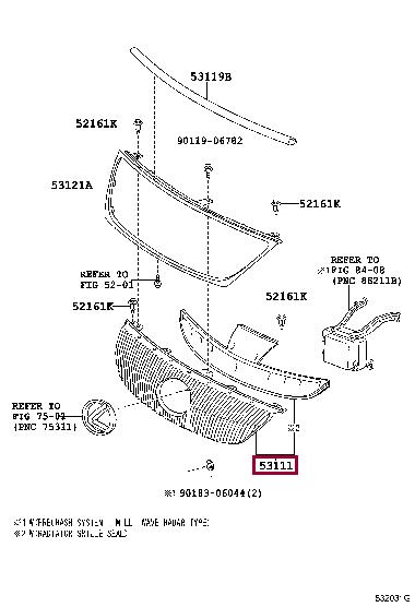 5311130870 Toyota Grille radiator